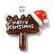 Opaque Resin Pendants, Christmas Charms with Platinum Plated Iron Loops, Hat, 27x26x7mm, Hole: 2mm