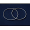 Brass Linking Rings, Silver Color Plated, 35x1mm