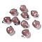 Natural Rhodonite Pendants, with Platinum Brass Loops, Heart, 18~19x15~15.5x7~10mm, Hole: 6x2.5~3mm