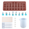 Chess Silicone Mold Kits, with 100ml Measuring Cup Silicone Glue Tools, Disposable Plastic Transfer Pipettes and Birch Wooden Craft Ice Cream Sticks, Mixed Color, 20.8x8.8x0.9cm, Inner: 2.2~4.7cm
