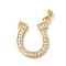 Rack Plating Brass Clear Cubic Zirconia Pendants, Long-Lasting Plated, Lead Free & Cadmium Free, Letter U, Real 18K Gold Plated, 28x16x2mm, Hole: 4x2.5mm