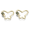Brass Micro Pave Cubic Zirconia Screw Carabiner Lock Charms, for Necklaces Making, Butterfly, Nickel Free, Real 18K Gold Plated, Sea Green, 17.5x23x2mm, Screw: 5x5.5mm