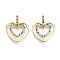 Brass Micro Pave Cubic Zirconia Pendants, Nickel Free, Heart, Real 16K Gold Plated, 24x19x5mm, Hole: 2x5mm