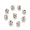 Brass Clear Rhinestone Beads, Grade B, Round, Silver Color Plated, 8mm