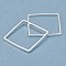 Brass Linking Rings, Long-Lasting Plated, Square, 925 Sterling Silver Plated, 15x15x1mm, Inner Diameter: 14x14mm