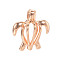 Hollow Brass Bead Cage Pendants, Sea Turtle, Cadmium Free & Nickel Free & Lead Free, Light Gold, 19x17x10mm, Hole: 2mm