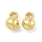 Rack Plating Brass Pendants, Chain Extender Drop, Long-Lasting Plated, Lead Free & Cadmium Free, Round, Golden, 6x4mm, Hole: 1.2mm