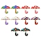 10Pcs 5 Colors Alloy Enamel Pendants, Cadmium Free & Nickel Free & Lead Free, Golden, Umbrella Charm, Mixed Color, 20.5x21x1.5mm, Hole: 1mm, 2pcs/color