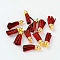 Suede Tassels, with CCB Plastic Findings, Nice for DIY Earring or Cell Phone Straps Making, Golden, Dark Red, 38x10mm, Hole: 2mm