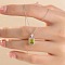 Brass Rhinestone Rectangle Perfume Bottle Pendant Necklaces for Women, Silver Color Plated, Lemon Chiffon, 17.72 inch(45cm)