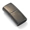 316 Surgical Stainless Steel Magnetic Clasps with Glue-in Ends, Matte Style, Rectangle, Electrophoresis Black, 29x8.5x14mm, Hole: 6x12mm