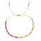 Glass Seed Beads Braided Bead Bracelets, Shell Jewelry for Women, Flat Round with Letter, Letter F