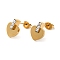 Ion Plating(IP) 304 Stainless Steel Heart Stud Earrings with Rhinestone, Golden, 12.5x9.5mm
