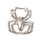 Rack Plating Brass Micro Pave Cubic Zirconia Pendants, Lead Free & Cadmium Free, Long-Lasting Plated, Spider, Platinum, 20.5x20x4mm, Hole: 8x6.5mm