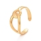 Ion Plating(IP) 304 Stainless Steel Interlock Knot Shape Open Cuff Ring for Women, Golden, US Size 7 3/4(17.9mm)