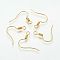 Brass Earring Hooks, Ear Wire, with Horizontal Loop, Nickel Free, Golden, 17mm, Hole: 1.5mm, 21 Gauge, Pin: 0.7mm