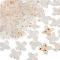Metal Enlaced Acrylic Bead Caps, Flower, White, 11.5x11.5x3mm, Hole: 1.5mm, about 3846pcs/500g