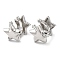 Rack Plating Brass Micro Pave Cubic Zirconia Star Cuff Earrings, Non Piercing Earrings, Cadmium Free & Lead Free, Platinum, 14x18x13mm