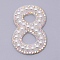 Imitation Pearls Patches, Iron/Sew on Appliques, with Glitter Rhinestone, Costume Accessories, for Clothes, Bag Pants, Number, Num.8, 44.5x29.5x4.5mm