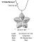 Flower Stainless Steel Pendant Necklaces for Women, Stainless Steel Color, Stainless Steel Color, 15.75 inch(40cm)