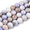 Opaque Crackle Glass Round Beads Strands, Imitation Stones, Round, Medium Slate Blue, 10mm, Hole: 1.5mm, about 80pcs/strand, 30.31~31.10 inch(77~79cm)