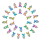 40Pcs Alloy Pendants Enamel Settings, Cadmium Free & Nickel Free & Lead Free, Awareness Ribbon, Rainbow Color, 21.5x11.5x2mm, Hole: 1.5mm