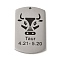Non-Tarnish 304 Stainless Steel Pendants, Stainless Steel Color, Rectangle with Constellation Charm, Taurus, 43x26.5x1.5mm, Hole: 1.6mm