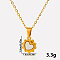 Stylish 304 Stainless Steel Pave Natural White Shell Heart-shaped Pendant Necklaces, Golden, Pendant: 1.2x1cm