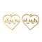 Ion Plating(IP) 304 Stainless Steel Pendants, Heart with Fire Charm, Real 18K Gold Plated, 24x25x1.5mm, Hole: 2mm