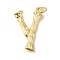Rack Plating Brass Pendants, Long-Lasting Plated, Cadmium Free & Lead Free, Real 18K Gold Plated, with Jump Ring, Letter Y, 36x22.5x5.8mm, Hole: 5mm