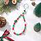 Christmas Snowman Mobile Accessories, with Braided Nylon Thread & Glass Beads & Handmade Lampwork Beads & Handmade Silver Foil Lampwork Beads & Opaque Acrylic Beads, Colorful, 220mm
