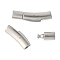 Tarnish Resistant Column 304 Stainless Steel Matte Bayonet Necklace Clasps, Stainless Steel Color, 30x7x6mm, Hole: 4mm