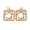 Brass Micro Pave Clear Cubic Zirconia Pendants, Cadmium Free & Lead Free, with Shell and Jump Ring, Real 18K Gold Plated, Tortoise, 21x18x3.5mm, Hole: 3mm