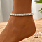 Alloy Rhinestone Chain Anklet for Women, Crystal, 8-1/4 inch(210mm)