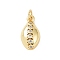 Brass Micro Pave Cubic Zirconia Charms, with Jump Ring, Cadmium Free & Lead Free, Cowrie Shell Shape Charms, Golden, 15x8x4mm, Hole: 2.8mm