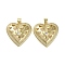 Brass Micro Pave Clear Cubic Zirconia Pendants, Cadmium Free & Lead Free, Heart, Real 16K Gold Plated, 25x25.5x6mm, Hole: 3.5x3.5mm