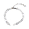 Tarnish Resistant 304 Stainless Steel Cobs Chains Bracelet Makings, with Spring Ring Clasps and Jump Rings, Stainless Steel Color, 6-1/8 inch(15.7cm), Hole: 2mm