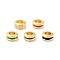 Brass Rack Plating, with Enamel Beads, Real 18K Gold Plated, Cadmium Free & Lead Free
 , Rondelle, Mixed Color, 6x3mm, Hole: 3mm