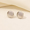 Flat Round 304 Stainless Steel Stud Earrings, Stainless Steel Color, Stainless Steel Color