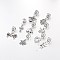 Mixed Shapes Large Hole Alloy European Dangle Charms, Antique Silver, 23.5~35mm, Hole: 5mm