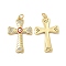 Brass Micro Pave Cubic Zirconia Pendants, Cadmium Free & Nickel Free & Lead Free, with Enamel Evil Eye & Jump Ring, Religion Cross Charms, Golden, Red, 30x19.5x3mm, Hole: 3.3mm
