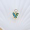 Natural Freshwater Pearl with Natural Shell Cuff Rings, Golden, Butterfly, Inner Diameter: 15~19mm