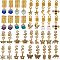 Aluminum Hair Braid Dreadlock Beads Set, Hair Coil Cuffs, with Alloy & Glass & Acrylic Pearl Pendants, Mixed Shaped, Mixed Color, 31~48mm, 18 pairs/box
