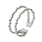 Non-Tarnish 304 Stainless Steel Double Lines Open Cuff Ring, Stainless Steel Color, US Size 7 1/4(17.5mm)