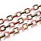 304 Stainless Steel Enamel Cable Chains, Oval, Unwelded, Ion Plating(IP), Golden, Colorful, 11x8x2mm
