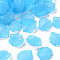 Transparent Frosted Acrylic Pendants, Petaline, Deep Sky Blue, 19.5x16.5x4mm, Hole: 1.5mm