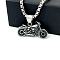 Stainless Steel Motorcycle Pendant Necklaces for Punk Vintage Men's Jewelry, Stainless Steel Color