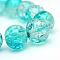Baking Painted Crackle Glass Bead Strands, Round, Dark Turquoise, 4mm, Hole: 1.1~1.3mm, about 200pcs/strand, 31.4 inch