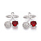 Brass Micro Pave Cubic Zirconia Pendants, Cadmium Free & Nickel Free & Lead Free, Cherry, Platinum, 16.5~17.1x13.7x4.2mm, Hole: 1.4mm