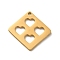 304 Stainless Steel Pendants, Laser Cut, Rhombus with Heart Charm, Real 18K Gold Plated, 17x17x1mm, Hole: 1.2mm